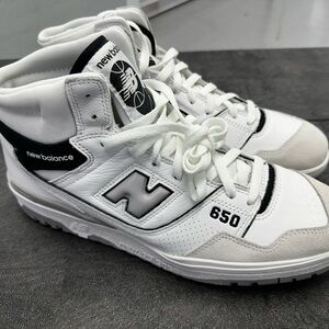 New Balance 650R Angora Pack White Black Lace Up Sneakers BB650RWH Men's Size 13
